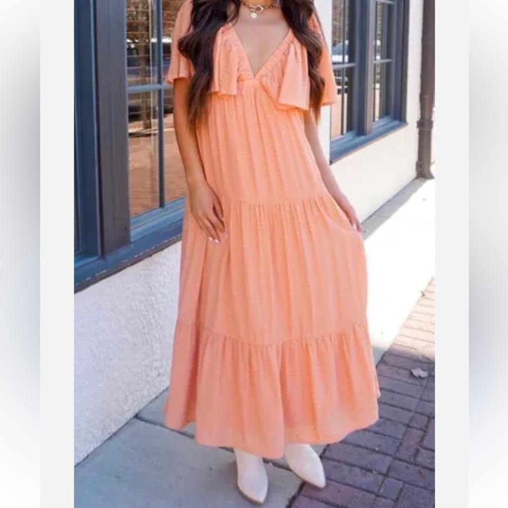 Chic Maxi Deep Vneck Dress